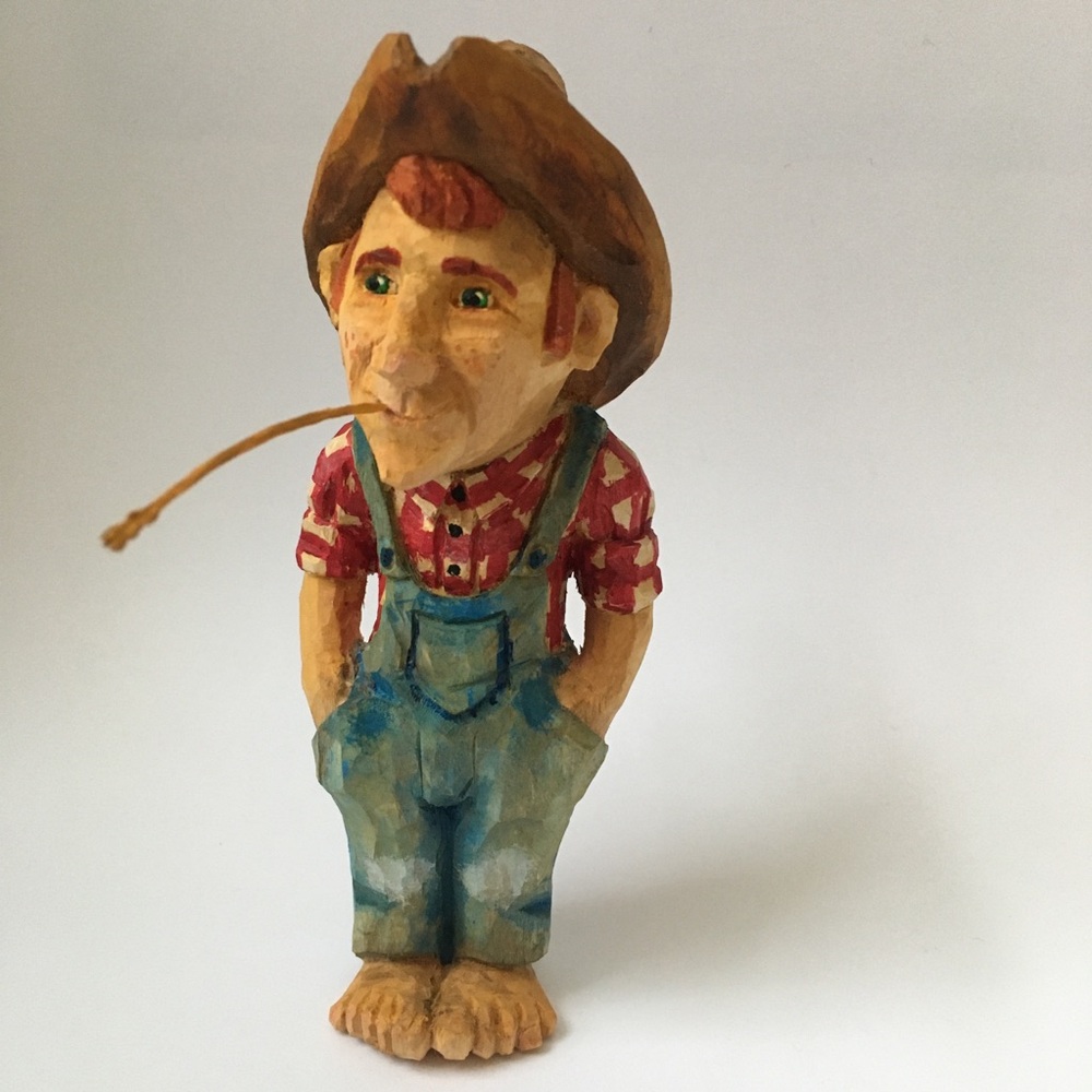 Hand Carved Hillbilly Figurine
